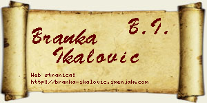 Branka Ikalović vizit kartica